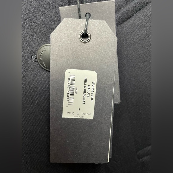 Rag & Bone Women’s Salute Nella Peacoat Jacket Black Size 2 NWT - Picture 5 of 9